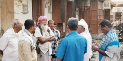 انتقالي وادي حضرموت يتفقد موقع حريق السوق القديم بتريم