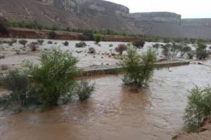 إغلاق طرق وانهيار منازل جراء الأمطار بوادي حضرموت