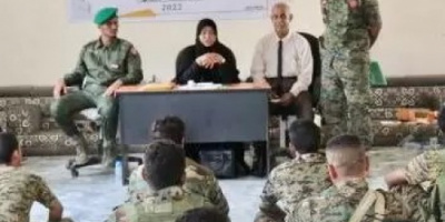 حقوقية الانتقالي تقيم ورشة توعوية لأفراد الحزام في قطاع المنصورة