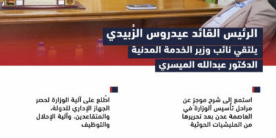 أبرز ما جاء في لقاء الرئيس الزُبيدي مع نائب وزير الخدمة المدنية "انفوجرافيك" 