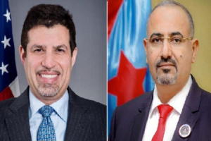 الرئيس الزُبيدي يناقش مع السفير الأمريكي مستجدات الأوضاع في المحافظات المُحررة في ظل الخروقات الحوثية 