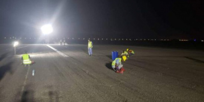 بتوجيهات وزير النقل.. مشروع لتأهيل مدرج مطار عدن الدولي