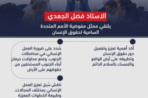 الجعدي يلتقي ممثل مفوضية الأمم المتحدة السامية لحقوق الإنسان (انفوجرافيك)