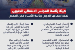 هيئة الرئاسة: التسامح والتصالح حائط صد للمؤامرات على الجنوبيين (انفوجرافيك)