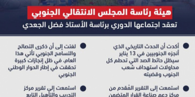 هيئة الرئاسة: التسامح والتصالح حائط صد للمؤامرات على الجنوبيين (انفوجرافيك)