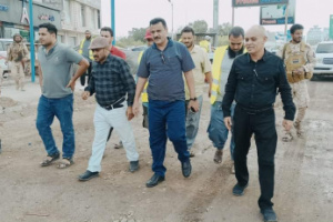 مدير عام المنصورة يتفقد مشروع إعادة تأهيل شارع "الشهيد سالم قطن"