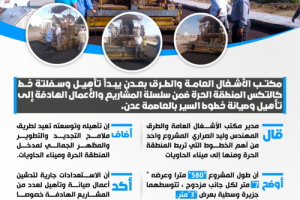 السلطة المحلية بالعاصمة عدن تواصل تأهيل وسفلتة الطرقات بتدشين العمل خط كالتكس