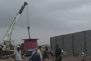 مد كيبلات ضغط عالي 11Kv في مشروع محطة حوش درهم التحويلية بالعاصمة عدن