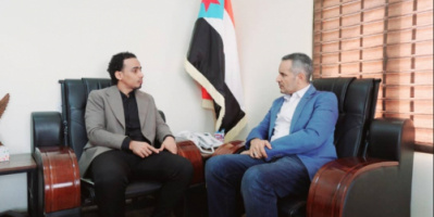 اليافعي يستقبل السقاف في مقر الهيئة الوطنية للإعلام الجنوبي ويشيد بنجاح بطولة كأس العاصمة عدن