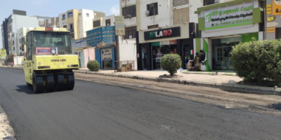 بدء أعمال سفلتة واسعة في خط كالتكس إلى الغزل والنسيج بعدن
