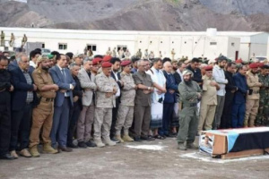 وداع جثمان اللواء الراحل صالح السيد بجنازة رسمية حاشد