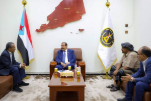 اللواء بن بريك يلتقي رئيس اللجنة التنفيذية للمؤتمر الجنوبي الأول (مؤتمر القاهرة)