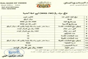 البنك المركزي يعلن عن نتائج المزاد رقم (20-2023) لبيع عملة أجنبية