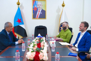 شطارة يبحث مع وفد المعهد الأوروبي للسلام تطورات الأوضاع السياسية في الجنوب