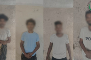 قوات الحزام الأمني تلقي القبض على عصابة ترويج مادة الحشيش المخدر بأبين