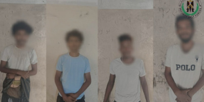 قوات الحزام الأمني تلقي القبض على عصابة ترويج مادة الحشيش المخدر بأبين