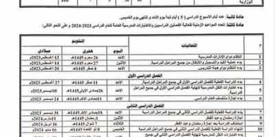 التربية والتعليم تعلن عن موعد بداية العام الدراسي الجديد 2023 – 2024م