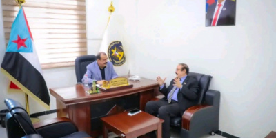 اللواء بن بريك يستقبل ممثل المجلس الانتقالي للشؤون الخارجية في الاتحاد الأفريقي