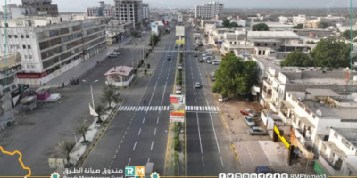 الانتهاء من اعمال طلاء مشروع طريق "كالتكس _ الغزل والنسيج " في عدن 