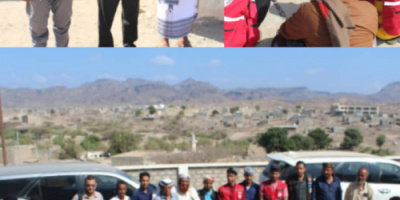 غانم يلتقي بفريق جمعية الهلال الاحمر اليمني و يدشن عمل عربات المؤسسة الطبية الميدانية