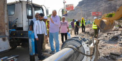 باخبيرة وبن جرادي يتفقدان سير عمل مشروع استبدال خط مياه الطوارئ لمديرية صيرة