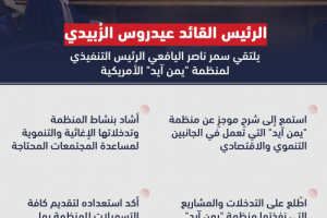 الرئيس الزُبيدي يبحث سير مشاريع يمن آيد في العاصمة عدن (انفوجرافيك)