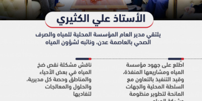 الكثيري يطلع على جهود زيادة ضخ المياه بالعاصمة عدن (انفوجرافيك)