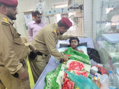 المشوشي يطمئن على جرحى اللواء (43)عمالقة جنوبية في مشافي العاصمة عدن