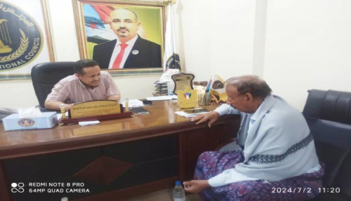 رئيس انتقالي لحج يلتقي عضو مجلس المسشارين الدكتور علي حيدرة