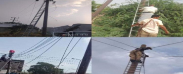الرياح تلحق اضرار بالغة في شبكة كهرباء محافظة أبين 