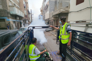 بدء حملة رش ضبابي لمكافحة الحشرات الناقلة للأمراض والأوبئة بمديرية صيرة