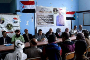 فريق التواصل وتعزيز الوعي السياسي بالمجلس يلتقي قيادة الانتقالي والسلطة المحلية في مديرية المضاربة ورأس العارة