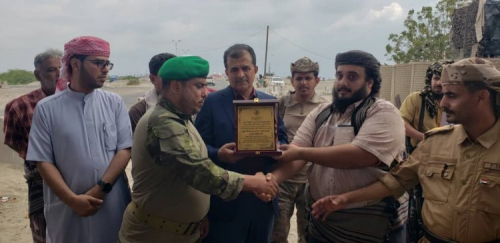 نائب رئيس تنفيذية انتقالي أبين يشهد حفل تكريم أفراد نقطة دوفس