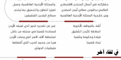 انفوجرافيك| الرئيس الزُبيدي يلتقي وزيري خارجيتي الأردن وأندونيسيا