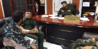مدير أمن لحج يناقش مع قيادات الدفاع المدني والغاز قضايا محطات التموين