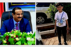 المحافظ بن الوزير يهنئ الطفل الموهوب مشعل بن حبتور بفوزه ببطولة الحساب الذهني العالمية