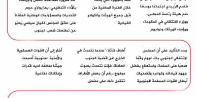 انفوجرافيك| الرئيس الزُبيدي يترأس اجتماعًا موسعًا لقيادات المجلس الانتقالي الجنوبي