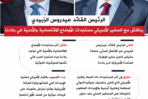 انفوجرافيك| الرئيس الزُبيدي وفاجن يبحثان خطوات تطبيق تصنيف الحوثي "منظمة إرهابية"