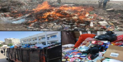 أشغال المنصورة يتلف كمية من المواد الغذائية منتهية الصلاحية