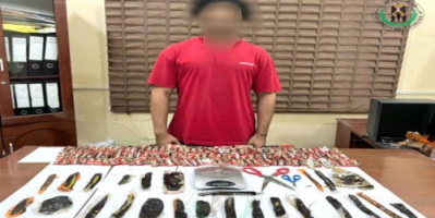 حزام العاصمة عدن يضبط أحد المروجين وبحوزته كمية من الحشيش المخدر
