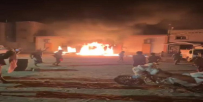 زفاف يتحول إلى كابوس مرعب بلحج.. النيران تلتهم قاعة أفراح وسط صراخ المدعوين