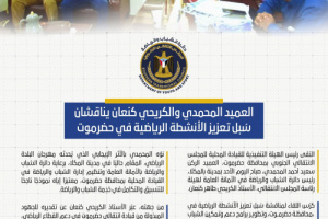 العميد المحمدي والكريحي كنعان يناقشان سُبل تعزيز الأنشطة الرياضية في حضرموت
