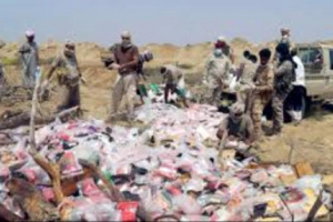 المنفذ يكشف المستور: إحباط تهريب 8 أطنان من سموم الحوثي إلى السعودية