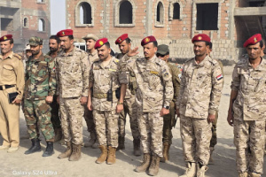 قائد ألوية الدعم والإسناد يتفقد جاهزية اللواء السادس دعم وإسناد في محور أبين