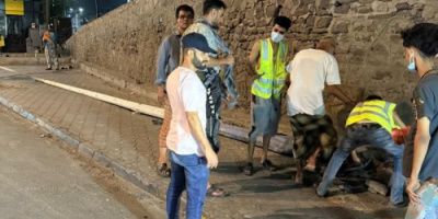 مدير عام صيرة يتفقد الأضرار الناتجة عن الرياح ويوجه بمعالجتها فورًا