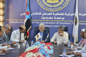 فريق التوجيه والرقابة الرئاسي يعقد لقاءً مع الهيئة التنفيذية لمنسقية الانتقالي بجامعة حضرموت