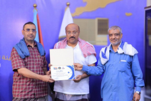 انتقالي شبام يكرم مطبق وصبيح وباحفين تقديرا لعطائهم الإعلامي