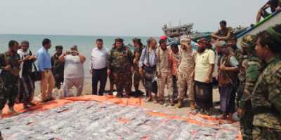 الحملة الأمنية المشتركة تضبط كمية كبيرة من المخدرات في ساحل رأس العارة بلحج