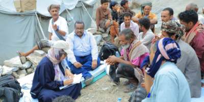 هيئة الشؤون الاجتماعية تطلع على أوضاع النازحين في مخيمات قرية قرين بمحافظة لحج