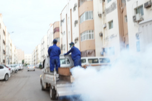 مجموعة القطيبي وهيئة الخليج وعدن يواصلان حملة الرش الضبابي والرذاذي في مديرية البريقة بالعاصمة عدن